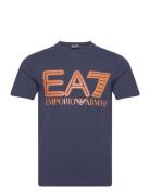 T-Shirt Tops T-shirts Short-sleeved Navy EA7