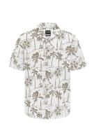 Onscaiden Ss Reg Hawaii Aop Linen Noos Tops Shirts Short-sleeved White...