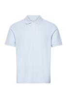 100% Cotton Pique Polo Shirt Tops Polos Short-sleeved Blue Mango