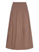 Skirt Langt Skjørt Brown Rosemunde