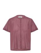 Myall Shirt Ss Tops Shirts Short-sleeved Burgundy Lollys Laundry