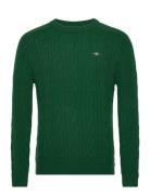 Lambswool Cable C-Neck Tops Knitwear Round Necks Green GANT