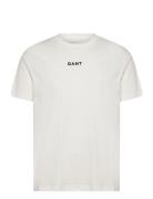Contrast Small Logo Tshirt Tops T-shirts Short-sleeved Cream GANT