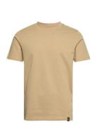 O-Neck Tee S/S Tops T-shirts Short-sleeved Beige Shine Original