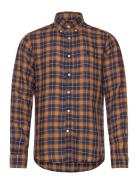 Linen Check Bd Shirt Tops Shirts Casual Navy Morris