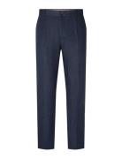 Slhregular-Will Linen Trs Noos Bottoms Trousers Formal Navy Selected H...