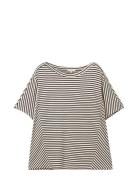 T-Shirt Bias Stripe Batwing Tops T-shirts & Tops Short-sleeved Multi/p...