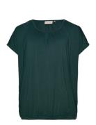 Wa-Stella Tops Blouses Short-sleeved Green Wasabiconcept