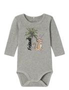 Nbmjebbi Lionking Ls Body Wdi Bodies Long-sleeved Grey Name It