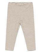 Leggings Striped Rib Bottoms Leggings Beige Huttelihut