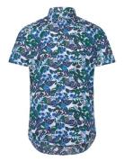 New Kent 1/2 Tops Shirts Short-sleeved Blue Seidensticker