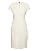 Scuba Crepe Ss Cut Out Dress Kort Kjole White Calvin Klein