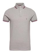 Tommy Tipped Slim Polo Tops Polos Short-sleeved Grey Tommy Hilfiger