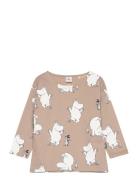 Top Ls Moomin Aop Tops T-shirts Long-sleeved T-shirts Beige Lindex