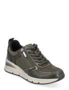 Women Lace-Up Lave Sneakers Khaki Green Tamaris