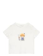 Cotton Printed T-Shirt Tops T-shirts Short-sleeved White Mango