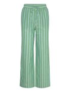 Straight Striped Trousers Bottoms Trousers Straight Leg Green Mango