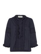 Paviall Shirt Ls Tops Shirts Long-sleeved Navy Lollys Laundry