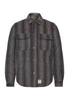 Ben Striped Overshirt Tops Overshirts Grey Fat Moose