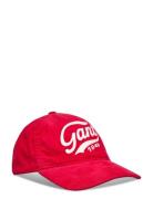 Logo Washed Cord Cap Accessories Headwear Caps Red GANT