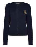 Cable-Knit Cotton Cardigan Tops Knitwear Cardigans Navy Lauren Ralph L...