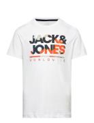 Jjluke Tee Ss Crew Neck Jnr Tops T-shirts Short-sleeved White Jack & J...