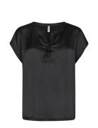 Sc-Thilde Tops Blouses Short-sleeved Black Soyaconcept