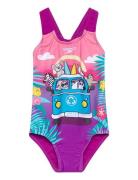 Girls Digital Printed Swimsuit Badedrakt Badetøy Pink Speedo