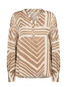 Sc-Faro Tops Blouses Long-sleeved Brown Soyaconcept