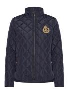 Crest-Patch Quilted Mockneck Jacket Vattert Jakke Navy Lauren Ralph La...