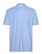 100% Cotton Pique Polo Shirt Tops Polos Short-sleeved Blue Mango