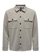 Onsnewkodyl Overshirt Sweat Noos Tops Overshirts Beige ONLY & SONS