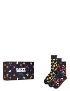 3-Pack Food Socks Gift Set Lingerie Socks Regular Socks Navy Happy Soc...