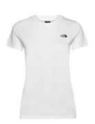 W S/S Simple Dome Slim Tee Sport T-shirts & Tops Short-sleeved White T...