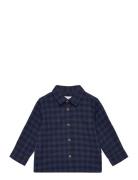 Regular-Fit Check Shirt Tops Shirts Long-sleeved Shirts Navy Mango