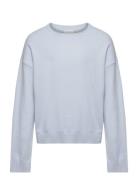 Knit Cotton Sweater Tops Knitwear Pullovers Blue Mango