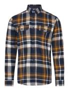 Checked Twill Shirt L/S Tops Shirts Casual Brown Lindbergh