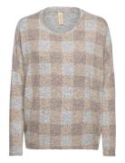 Sc-Biara Aop Tops Knitwear Jumpers Beige Soyaconcept