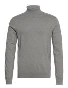 Slhberg Roll Neck B Tops Knitwear Turtlenecks Grey Selected Homme