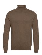 Slhberg Roll Neck Noos Tops Knitwear Turtlenecks Brown Selected Homme