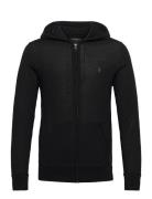 Mode Merino Zip Hood Tops Knitwear Full Zip Jumpers Black AllSaints