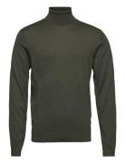 Slhtown Merino Coolmax Knit Roll B Tops Knitwear Turtlenecks Green Sel...