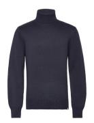 Grant Turtleneck Cotton Knit Tops Knitwear Turtlenecks Navy Les Deux