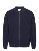 Rrsullivan Knit Tops Knitwear Full Zip Jumpers Navy Redefined Rebel