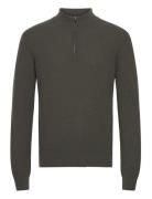 Gunvald Tops Knitwear Half Zip Jumpers Khaki Green SIR Of Sweden