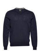 Baram-L Tops Knitwear V-necks Navy BOSS