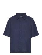 Nlnhill Ss Shirt Tops Shirts Short-sleeved Shirts Navy LMTD