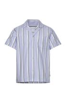 Lawson Stripe Ss Shirt Designers Shirts Short-sleeved Blue Les Deux