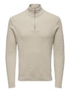 Onsphil Reg 12 Struc Half Zip Knit Noos Tops Knitwear Half Zip Jumpers...