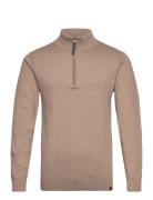 Inancona Tops Knitwear Half Zip Jumpers Beige INDICODE